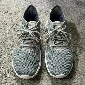 Adidas cloudfoam grey and rose gold sneakers womens size 6.5
